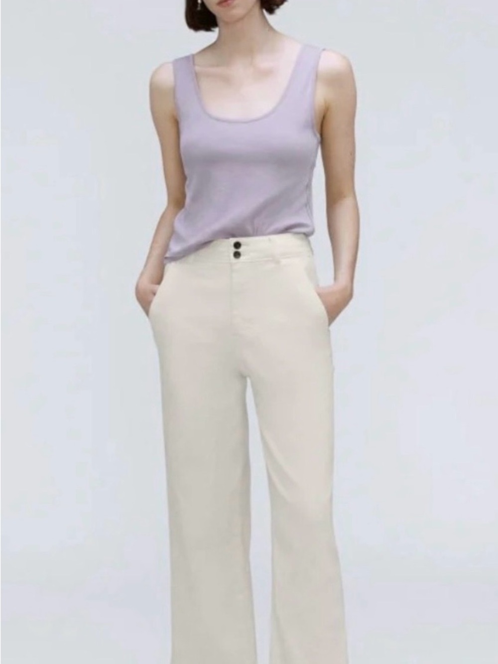 Everlane Organic Cotton Wide-Leg, High-Rise Pants, Size 6